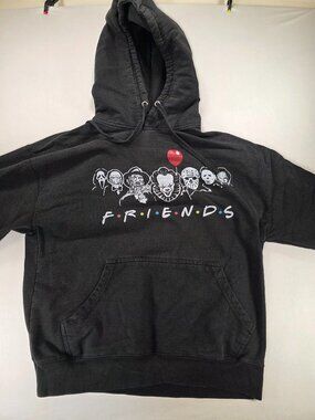 Men's Horror Hoodie Halloween Friends Large Ghostface Freddy Jigsaw Jason